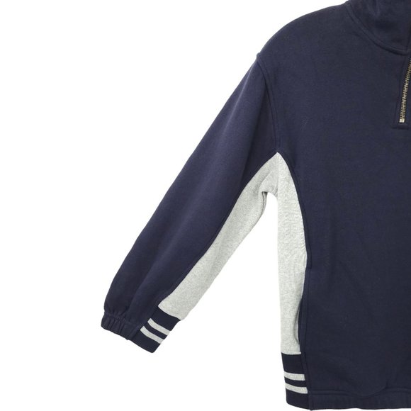 Izod Jeans Quarter Zip Pullover Sweatshirt Top Boys Size S/8 Navy Blue Gray NEW - Picture 11 of 16